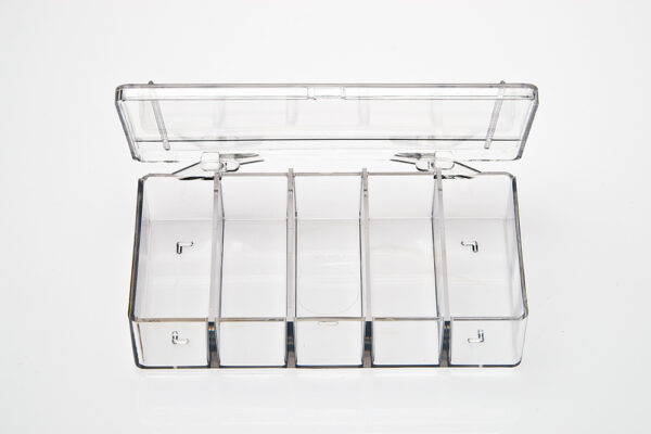 5 Compartment Rectangular - Partitioned - Snap-Lock Lid